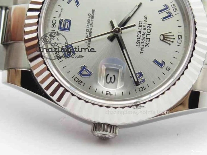 41mm Blue Maker SS Dial SA3136 Bracelet Arabic Silver SS Best On BP 116334 Edition II DateJust 0223